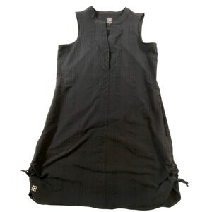 Title Nine Black Sleeveless Textured Active Travel Dress Side Zip Pockets Small
